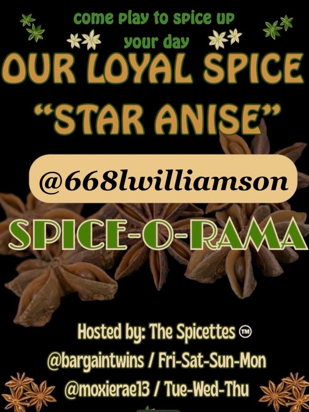 SUNDAYβS UP
WITH A NEW STAR ANISE!
THE FORECAST CALLS 4 SPICE
AND ITβS HOT! π₯πΆοΈ - Picture 2 of 10